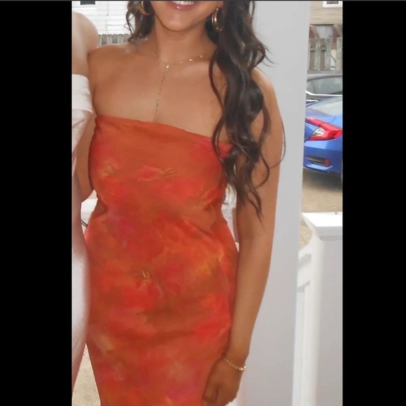 Peppermayo - Under the Pagoda Maxi Dress Amber - Strapless Orange Floral Dress - Picture 15 of 16